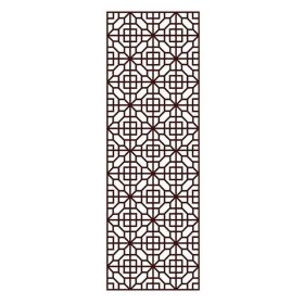 Imitation Redwood Lattice Window Film No Glue Frosted Glass Window Film Chinese Style Sliding Door Static Window Film; 15x39 inch