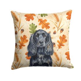Black English Cocker Spaniel Heirloom Fall Throw Pillow Decorative Indoor Outdoor Accent Cushion for Couch, Bed or Patio, 18Hx18W