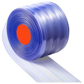 Clear PVC Strip Curtain, 75 ft Length x 8 in Width, Ribbed Plastic Door Strip Bulk Roll