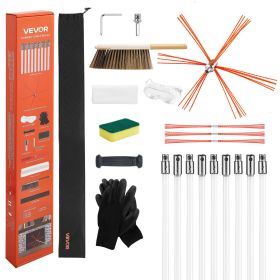 Chimney Sweep Kit, 30 ft Maximum Extendable Length Chimney Sweep, Chimneys Cleaning Kit with Bristle Replacements & Goggles