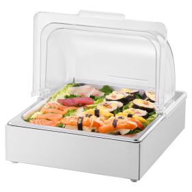 Countertop Food Serving Display Container, 1 x 1/2 Pan Stainless Steel Food Serving Tray