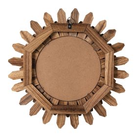 Wall Mirror Decorative, 12-inch Rustic Wood Wall Decor Mirror
