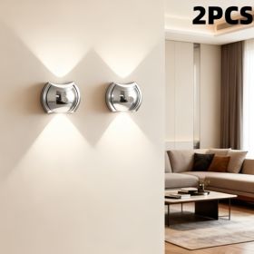 LED Modern Indoor Wall Light With Motion Sensor 3 Color Modes 2700K 4500K 6500K USB Rechargeable Magnetic Portable Wall Sconce For Living Room Be (Option: Silver-2PACK)