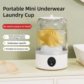 Portable Mini Washing Machine USB Rechargeable Travel Washer For Baby Clothes Underwear Socks Compact Foldable For RV Dorm Camping (Option: White)
