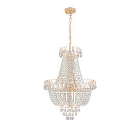 Golden Crystal Chandelier, Large Modern Luxury Chandelier, Suitable For Living Room, Dining Room, Bedroom, Hallway - No Bulb Unusable Platform - (Option: Gold)