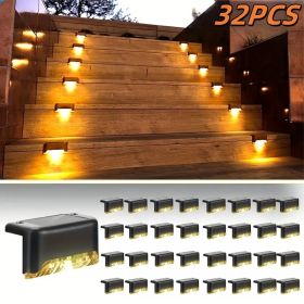 8/16/32 Solar Outdoor Deck Lights, Garden Lights, Atmosphere Lights, LED Walk Lights, Light Source Control, Suitable For Balconies, Terraces, Sta (Option: 32PCSnuanse)