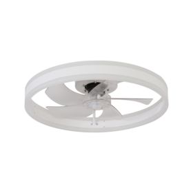 Ceiling Fan With Lighted Dimmable LEDs (Option: White)