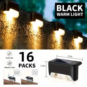 Solar Deck Lights Outdoor 16 Pack, Solar Step Lights Waterproof Led Solar Lights For Outdoor Stairs, Step , Fence, Yard, Patio, And Pathway(Warm (Option: 16PCSWarmlight)