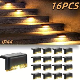 Led Solar Deck Lights 32 Pack Waterproof And Wide Use For Outdoor Stairs Step Fence Railing Yard And Patio Auto On/Off Easy Installation(Warm Whi (Option: Warmlight16PCS)