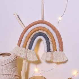1pc Vibrant Rainbow Macrame Wall Hanging - Stunning Home Decor for Living Room, Bedroom, and More (Color: coffee)