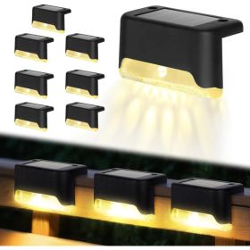 8/16/32 Solar Outdoor Deck Lights, Garden Lights, Atmosphere Lights, LED Walk Lights, Light Source Control, Suitable For Balconies, Terraces, Sta (Option: Warmlight8PCS)
