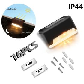 16/32PCS Solar Outdoor Light, Spring Camping Outdoor Light, Outdoor LED Step Light, Solar Charging, Suitable For Balconies, Terraces, Stairs, Fen (Option: Warmcolour)